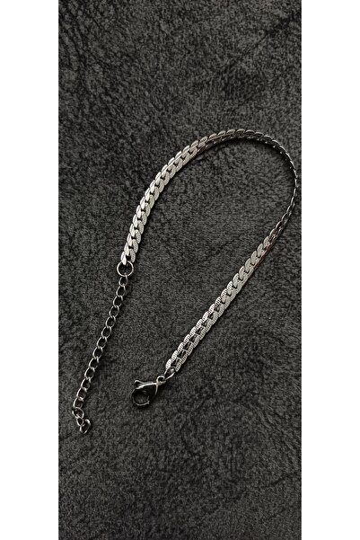 Shae Jewelry Stainless Steel 4 mm Crushed Chain Men's Bracelet