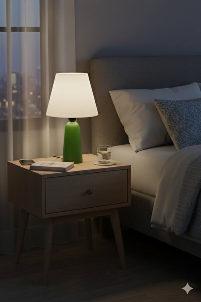 Lambazade Zümzade Model Green Wooden Body with White Headboard