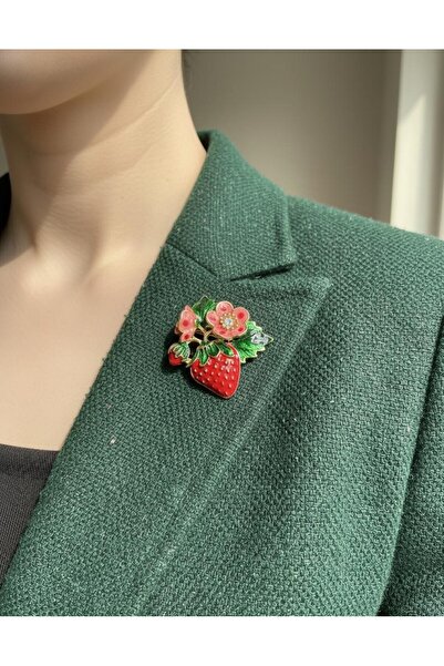 Defne ÇİLEK SALKIMI METAL BROŞ