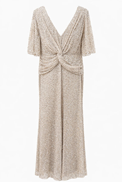 Hüseyin Baştürk Kollu İşlemeli Balık Abiye