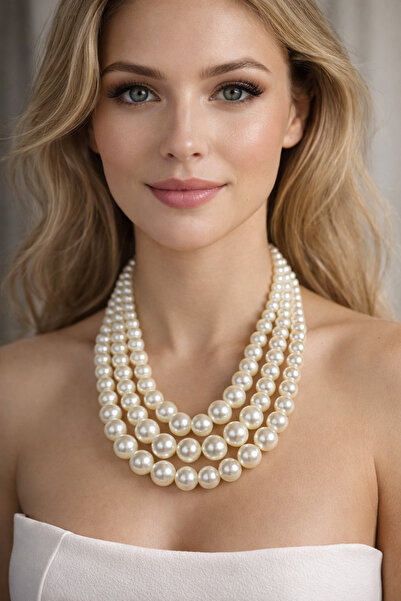 Solare Accessories Çoklu İnci Kolye