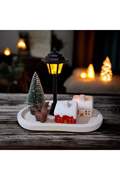 Dekorasyon Bahçesi مجموعة ديكور قرية عيد الميلاد المصغرة المضيئة / زينة طاولة...