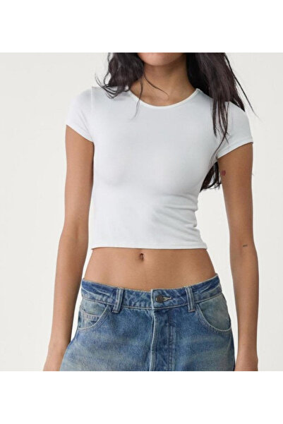 nidistore Crew neck polyamide crop blouse