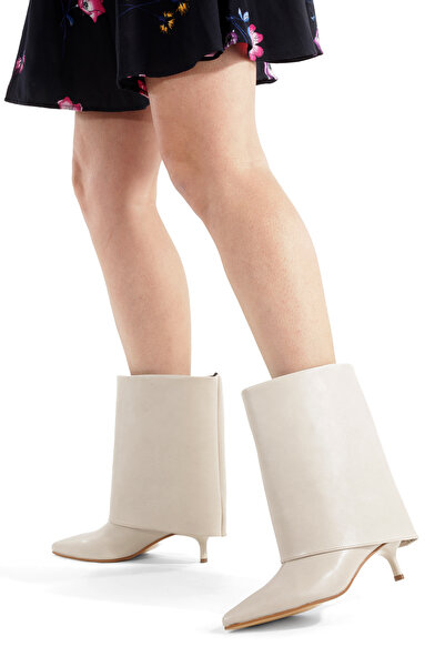 LUVETTO Δερμάτινες μπότες με μυτερό τελείωμα και λεπτό τακούνι 5 εκ. Νέα σεζόν