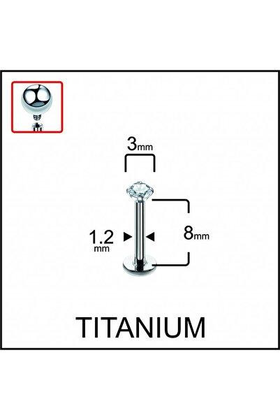 Rupen Kraft Yüksek Kalite G23 Titanium Zirkon 3 mm x 8mm x 1.2mm Titanyum Lab...