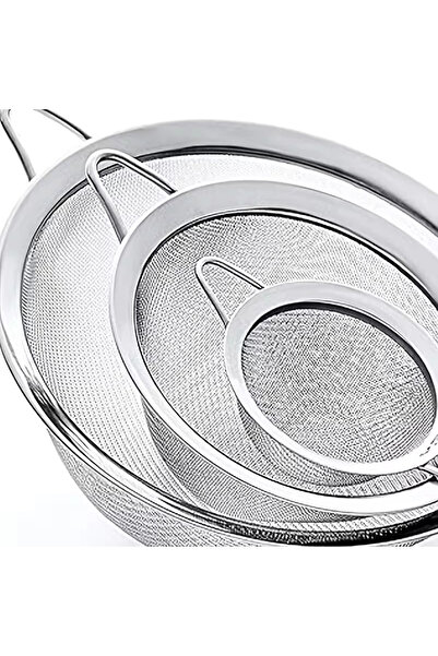 MyBru Paslanmaz Çelik Pratik 3'lü Çay Süzgeci Sebze, Makarna Un Süzgeç 8 14 2...