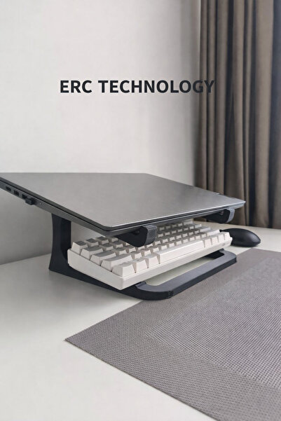 ERCTECH Masaüstü Laptop Standı – Ergonomik, Klavye Saklama Alanlı
