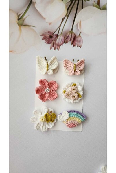 Baby El örgüsü 6 lı az saçlı bebek tokası