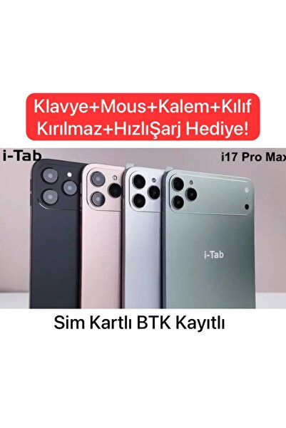 asfteknoloji İ-Tab İ17ProMax 10.1 inch Sim Kartlı BTK Kayıtlı Full Set Tablet