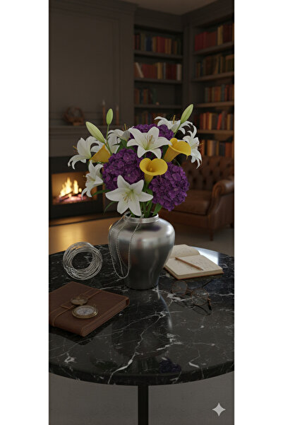 Velorahomee Modern Matte Gray Ceramic Vase - Decorative Design Cobalt (25 cm)