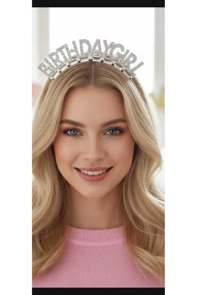 Zanora Birthday Girl Rhinestone Crown Birthday Tiara Silver Metal