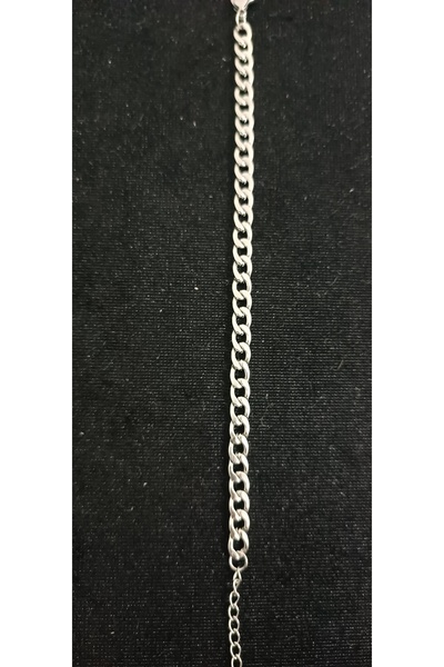 Shae Jewelry Stainless Steel 1.6mm Flat Chain Men's Bracelet