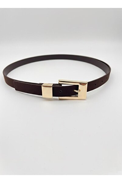 Mynoa Brown Suede/Gold Buckle Women's Belt, Jacket Belt, Trouser Belt Suede Belt.