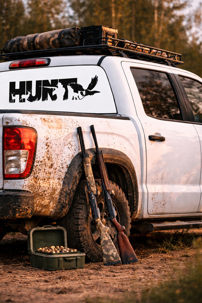AlpiLeo HUNT Avcı Sticker | Arazi Aracı & Pickup İçin | 40×10 cm Folyo Kesim ...