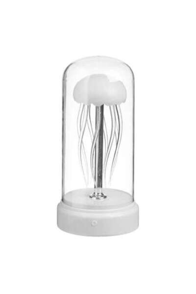 AVA LED Jellyfish Night Light with RGB Light and Rotation, White, Ø10x20cm