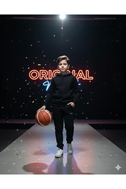 ADA YILDIZ KİDS Момчешки панталони от анцуг, черни, 6/10 години