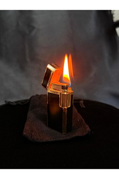 derui Lüks Seri | Altın Kaplama Siyah Tasarım Benzinli Çakmak – Ağır Prestij ...