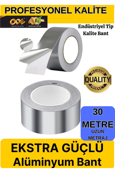 KL HOME 30 METRE - UZUN METRAJ - PRO SERİ GERÇEK Aluminyum FOLYO BANT ( 1 ADE...