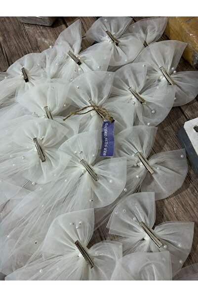 BBA TULLE STORE مشبك شعر على شكل فيونكة مزين بالخرز، مشبك شعر للزفاف، حفلات أ...