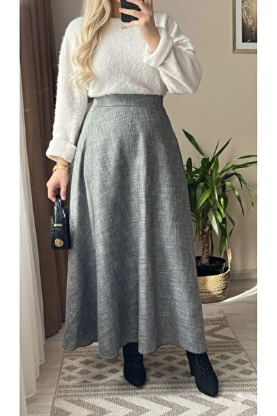 Mina Terzi&Butik Kışlık dokuma kloş etek