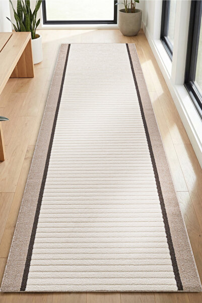 SANRUGS Home & Living Yıkanabilir Bukleli ve Kaymaz Tabanlı Dokuma Modern Hal...