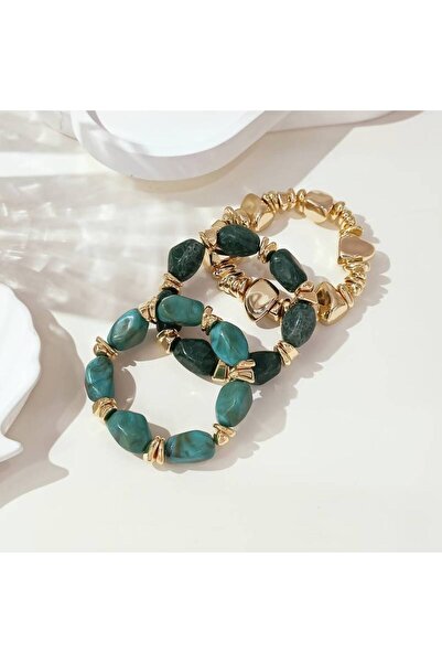 İnci Mercan Bujiteri 3 Adet Kalın Akrilik Bohem Boncuk Bileklik - Sağlam Kalı...