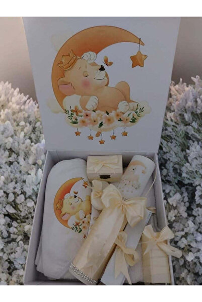 OBSIDION Set botez DISNEY - cutie trusou lumanare - cream Teddy