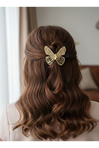 GÜLPEŞE 2-Piece Stone Butterfly Detailed Pen Buckle