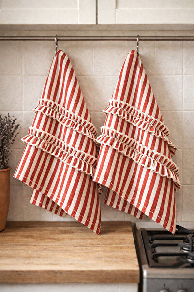 Mirilliahome Pachet de 2'li in prosoape de bucătărie cu volane 35x55 cm Lavet...