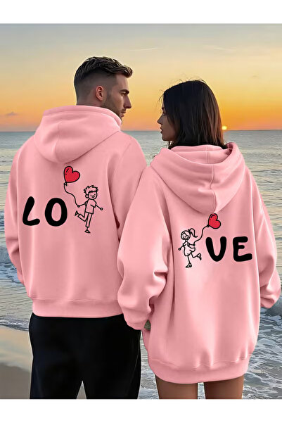 Ciel Lune Dear Couple Combination Love Printed Hooded Sweatshirt Set of 2 – U...