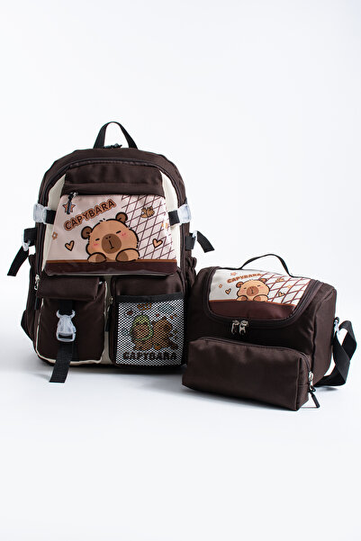 Mont Bridge CappyBara 3'lü Set Kore Model İlk Okul Çantası