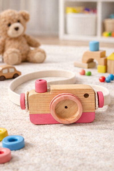 RenkliİzlerAtölyesi Ahşap Oyuncak Fotoğraf Makinesi | Çocuklar İçin Eğitici O...