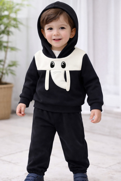 canmana kids&baby Polar Hooded Tracksuit Set Embroidered