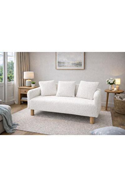 LOTUS PORT İki Kişilik Kanepe Velsoft Siyah Peluş Kumaş