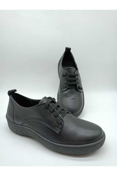 AYAKKABİSEPETİ Genuine Leather Women's Comfort Mother Shoes