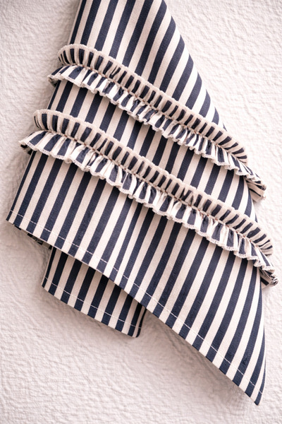 Mirilliahome Linen Frilled Kitchen Towel 35X55 cm Natural Drying Cloth