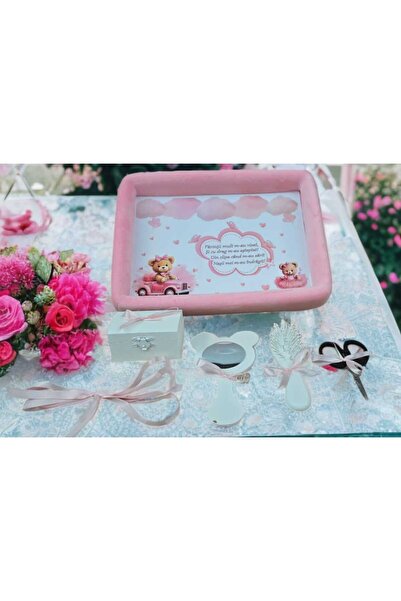 OBSIDION Set tavita taiere mot/turta catifea buretata cu print, 6 piese - pin...