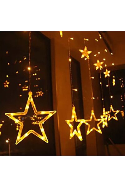 OEM Christmas Installation Type Light Curtain Rain, 10 Large and Small Stars, Warm White Light