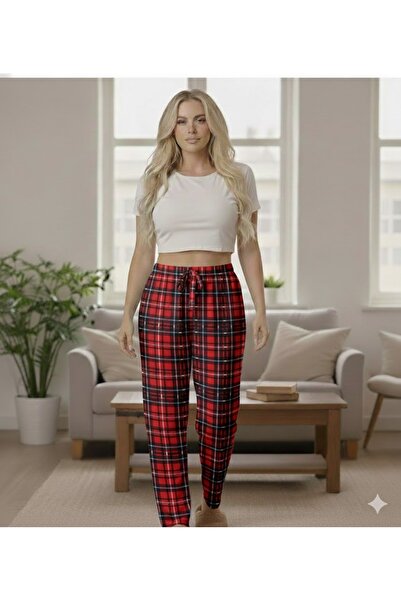 THEBEK Yumoş Velvety Suede Patterned Oversized Pajamas Comfortable Fit