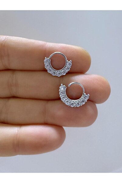 Arescollection 1 ADET ZİRKON TAŞLI HELİX SEPTUM DAİTH UYUMLU PİERCİNG