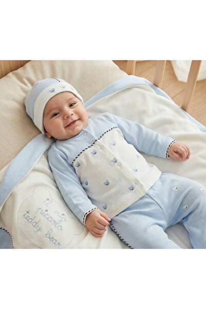 ZEYNUKO Baby Boy Teddy Bear Embroidered 100% Cotton 0-3 Months 10-Piece Newbo...