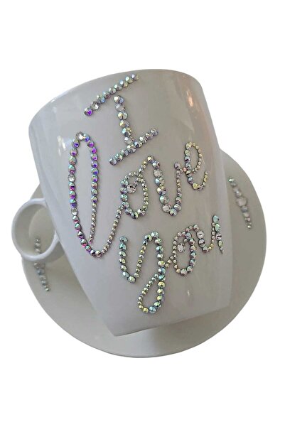 by Alexandra Vacarusi Cup and saucer set, 540ml, decorated with Crystals