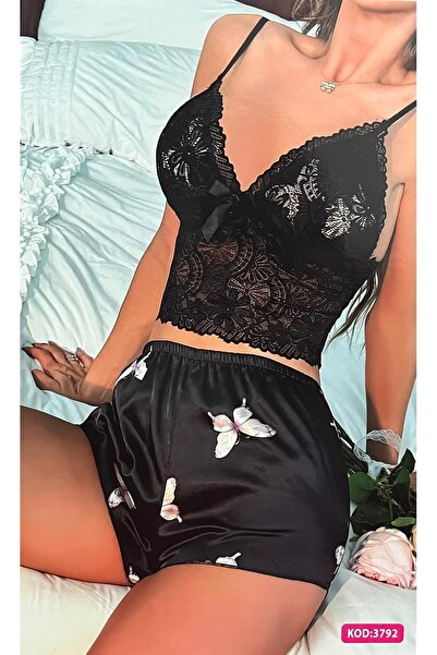 Nightlight Kadın Dantel Detaylı Şortlu 2’li Ev Giyim Takımı