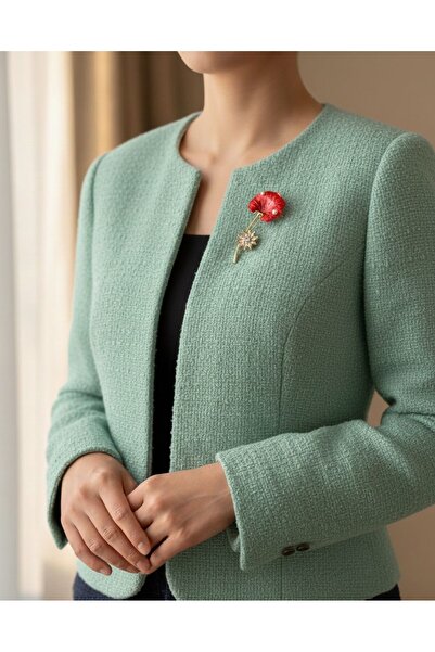 Defne İNCİLİ ÇİÇEK METAL BROŞ