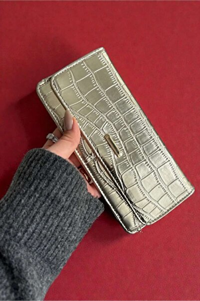 Yuka Atelier Sava Crocodile Textured Faux Leather Large Wallet