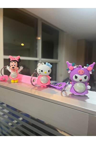 labubu sepeti Hello Kitty ~ Kuromi ~ Mickey ( ışıklı anahtarlık çanta aksesuar)