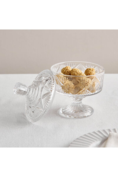 Home Box وعاء حلوى بقاعدة وغطاء - 12.5 × 12.5 × 17.5 سم