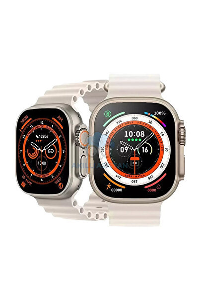 Milad25 (Silver- Siyah) Smart Watch T - 800 Ultra ÇİFT KORDON Ios Android Des...