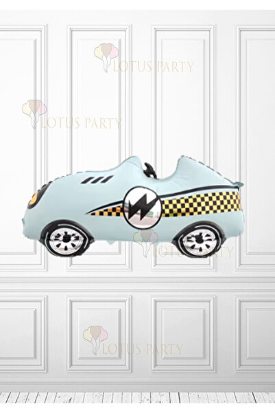 LOTUS PARTY Blue Retro Model Racing Car Foil Balloon - Bohemian Yellow Racing...