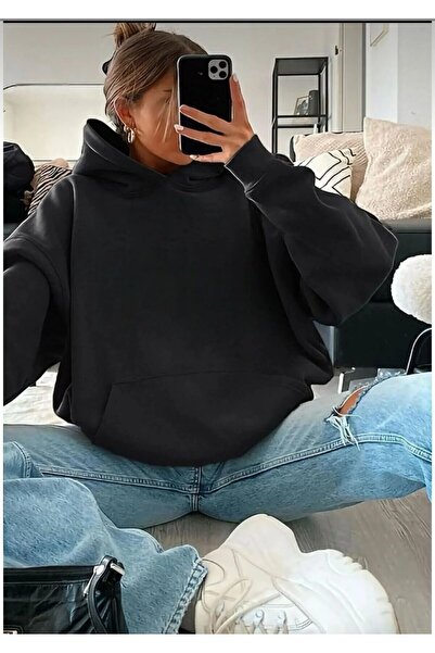 oneagılyazı 3 Yarn Combed Cotton Plus Size Unisex Sweatshirt